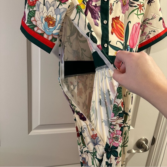 Dalia Macphee White Multi Short Sleeve Shirt Dress in Multicolor Floral/Cream - Picture 9 of 16